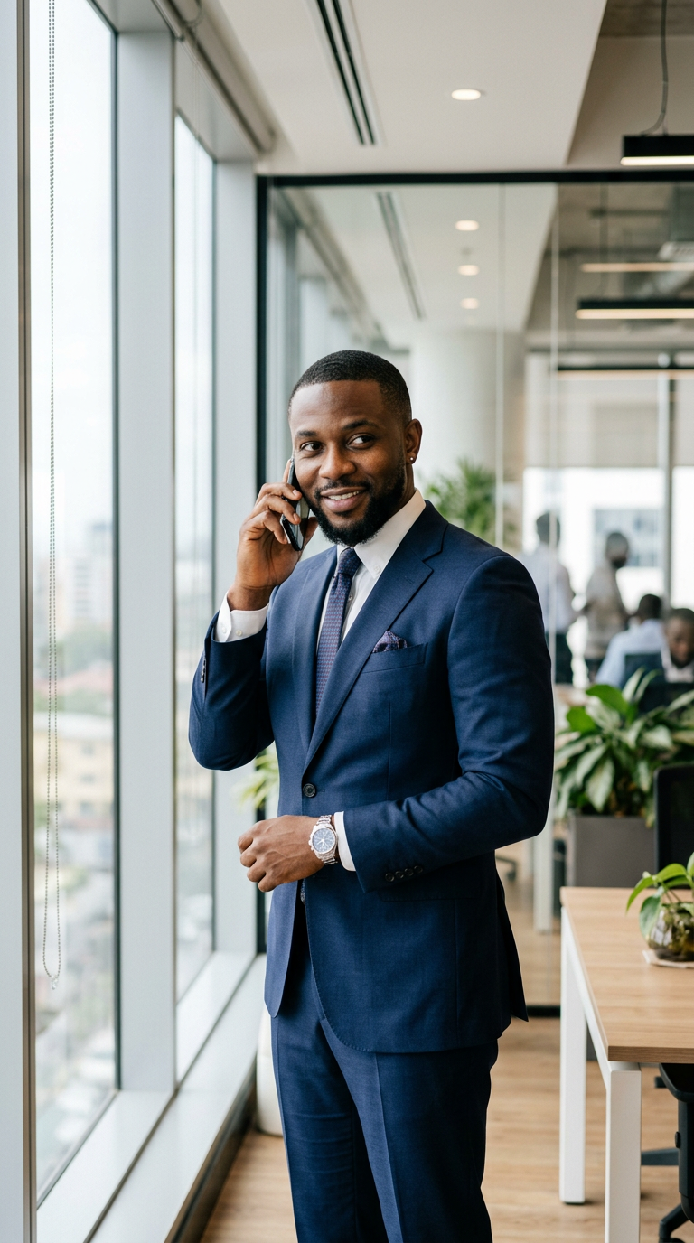 A business owner on a call after securing financing